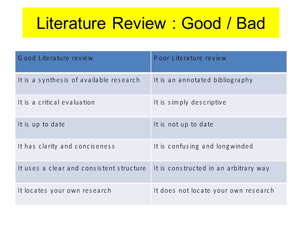 Critical evaluation literature review various literature