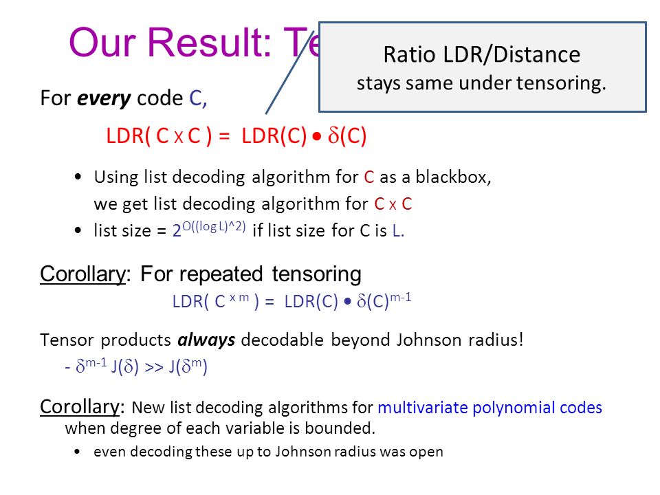 list decoding product and interleaved codes prasad raghavendra joint list size c