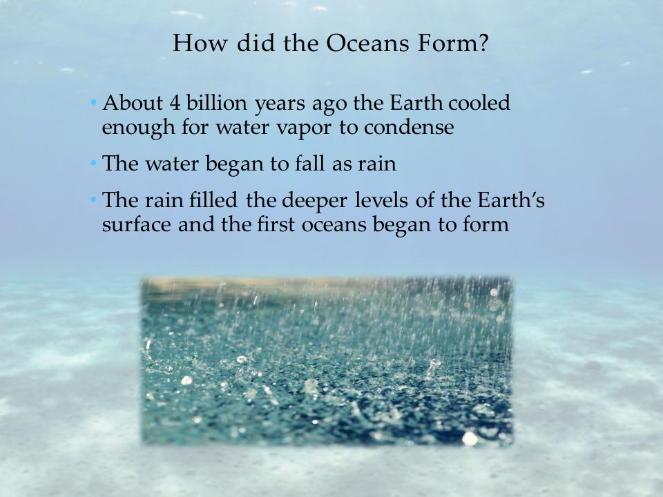 warm up vocab review a definition will appear on the screen find the how did earth s first oceans form