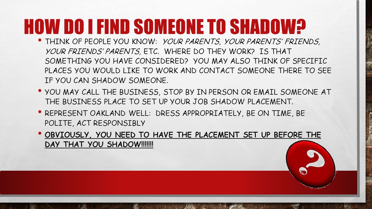 job shadowing email