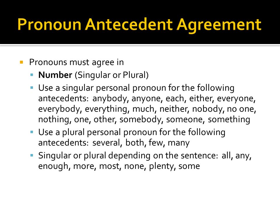 88 pronouns must agree in 84 number (singular or plural) 84