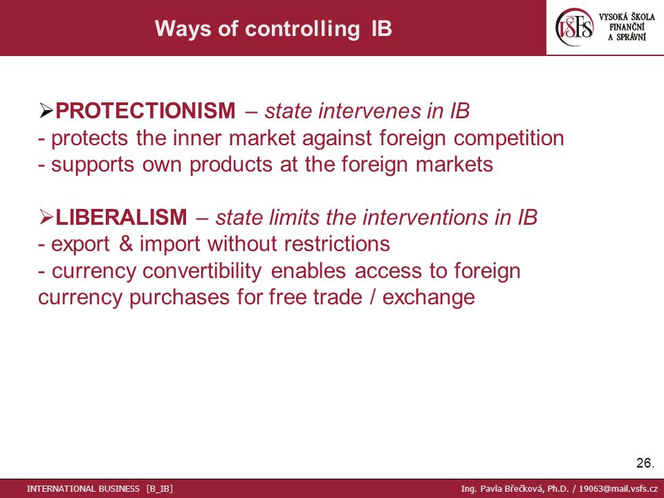 ways of controlling ib 83 protectionism c state intervenes in