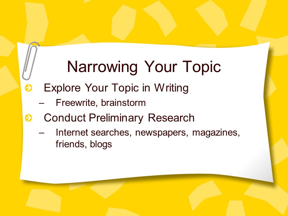 Preliminary Research Paper
