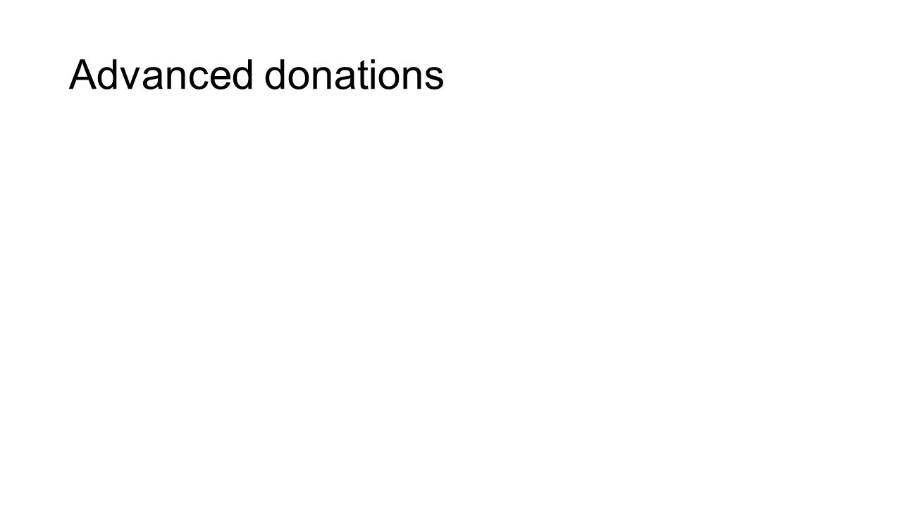 Advanced donations