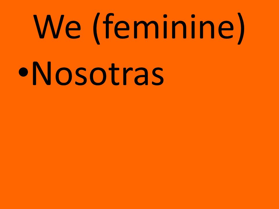 We (feminine) Nosotras