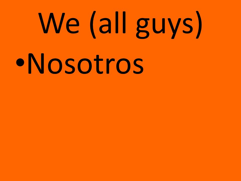 We (all guys) Nosotros