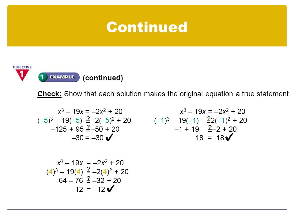 5 3 Solving Polynomial Equations Answers Jennarocca 6 4 Solving Polynomial Equations Objectives By 5 3