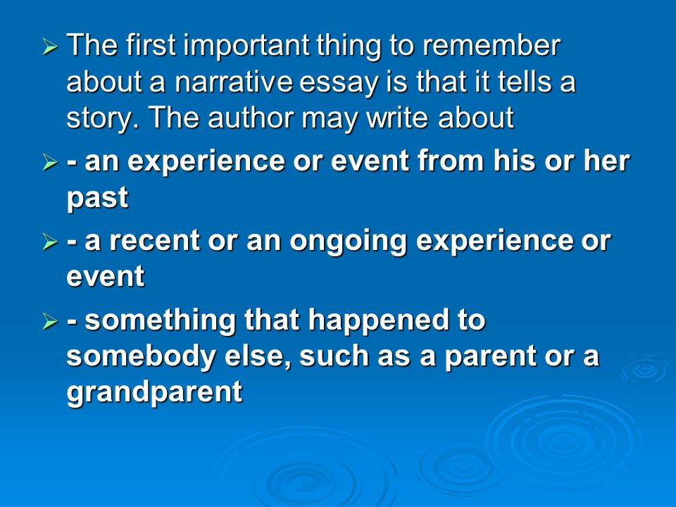 How To Write A Good Narrative Essay