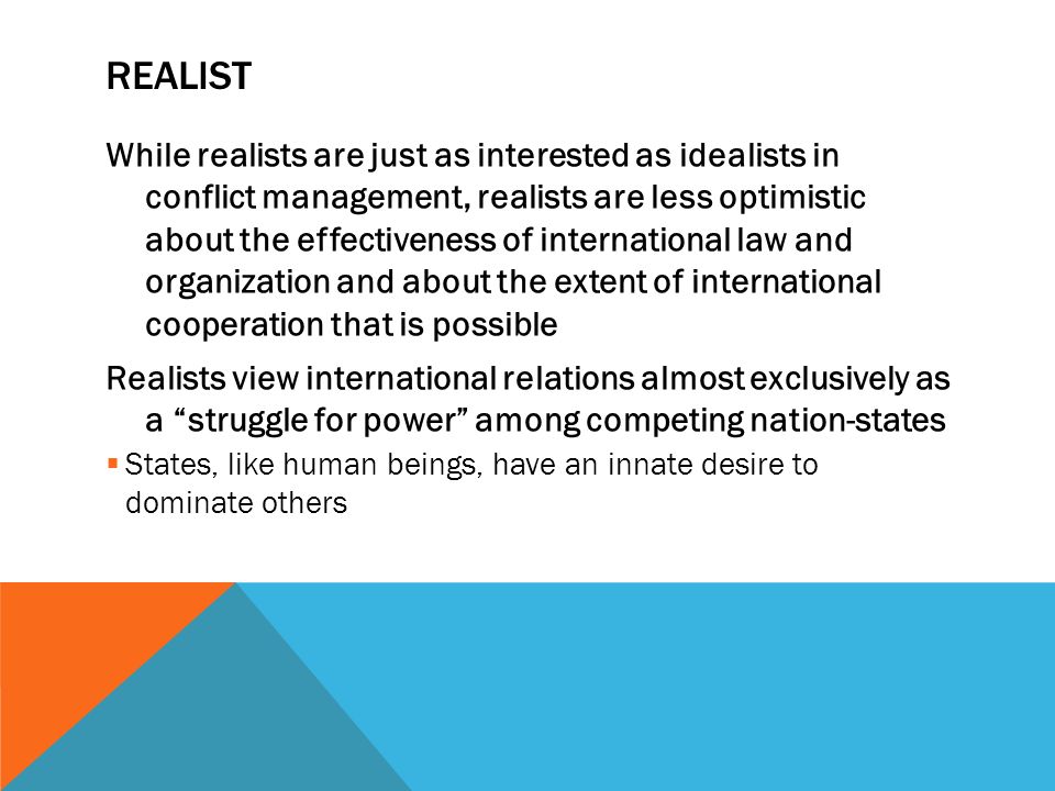 idealism vs realism in international relations idealism vs realism in international relations
