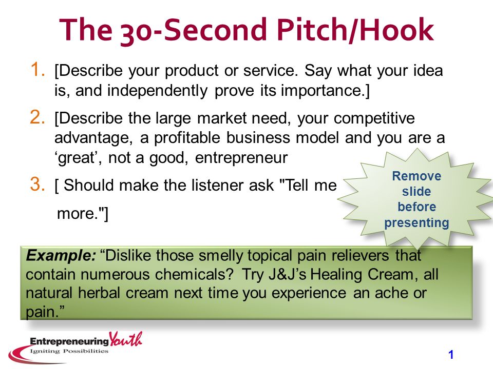 30 second pitch examples