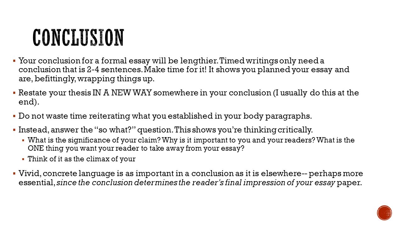 Conclusion Essay Example