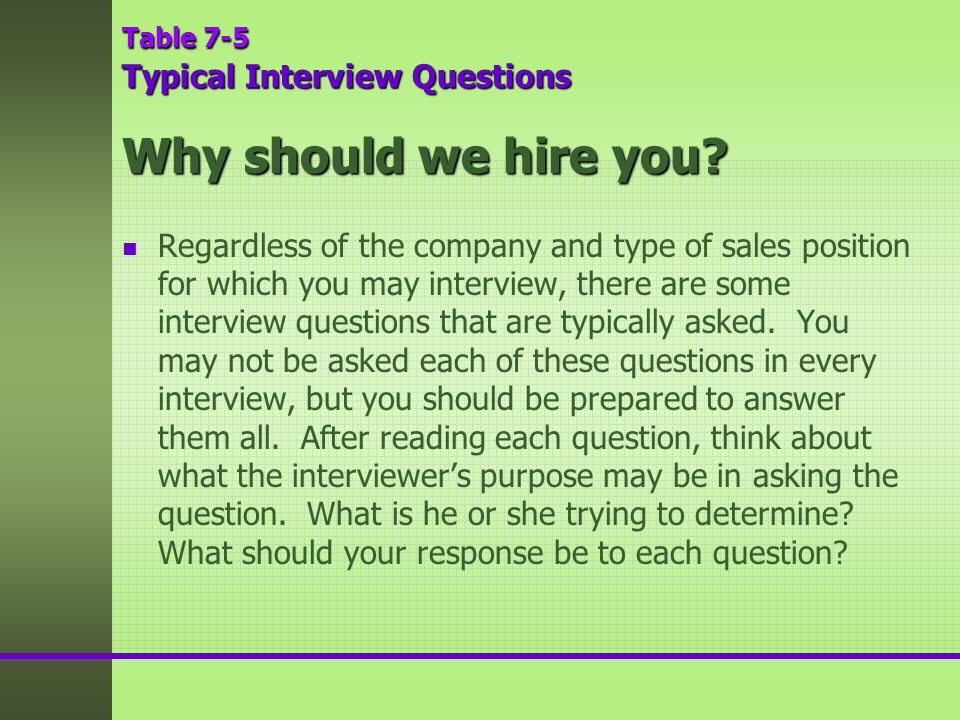interview questions for a sales position