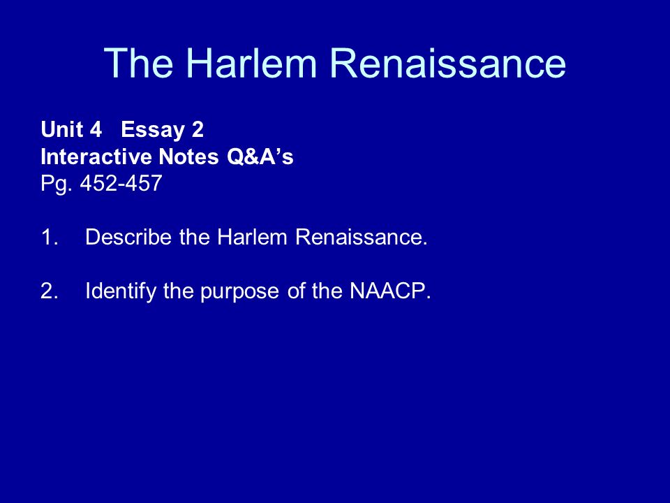 Harlem Renaissance Essay