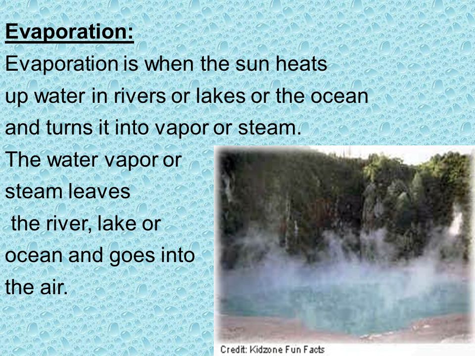 facts about evaporation
