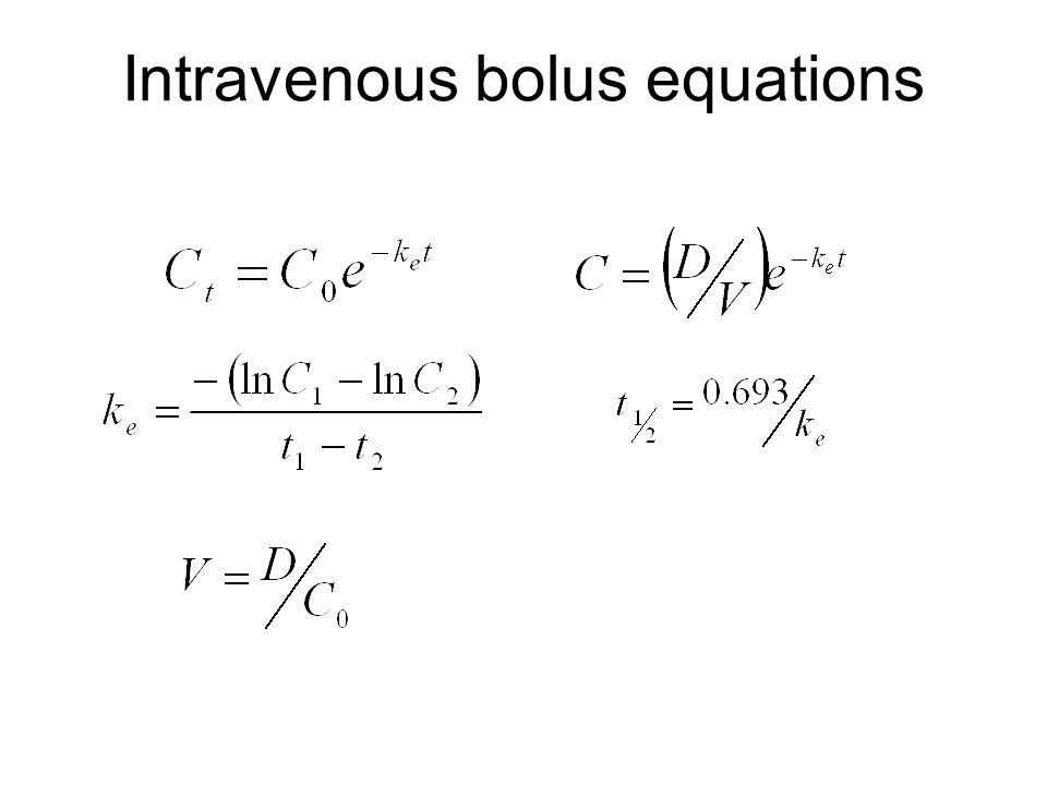 Clinical Pharmainetic Equations And Calculations Ppt Download 5 Intravenous Bolus Equations