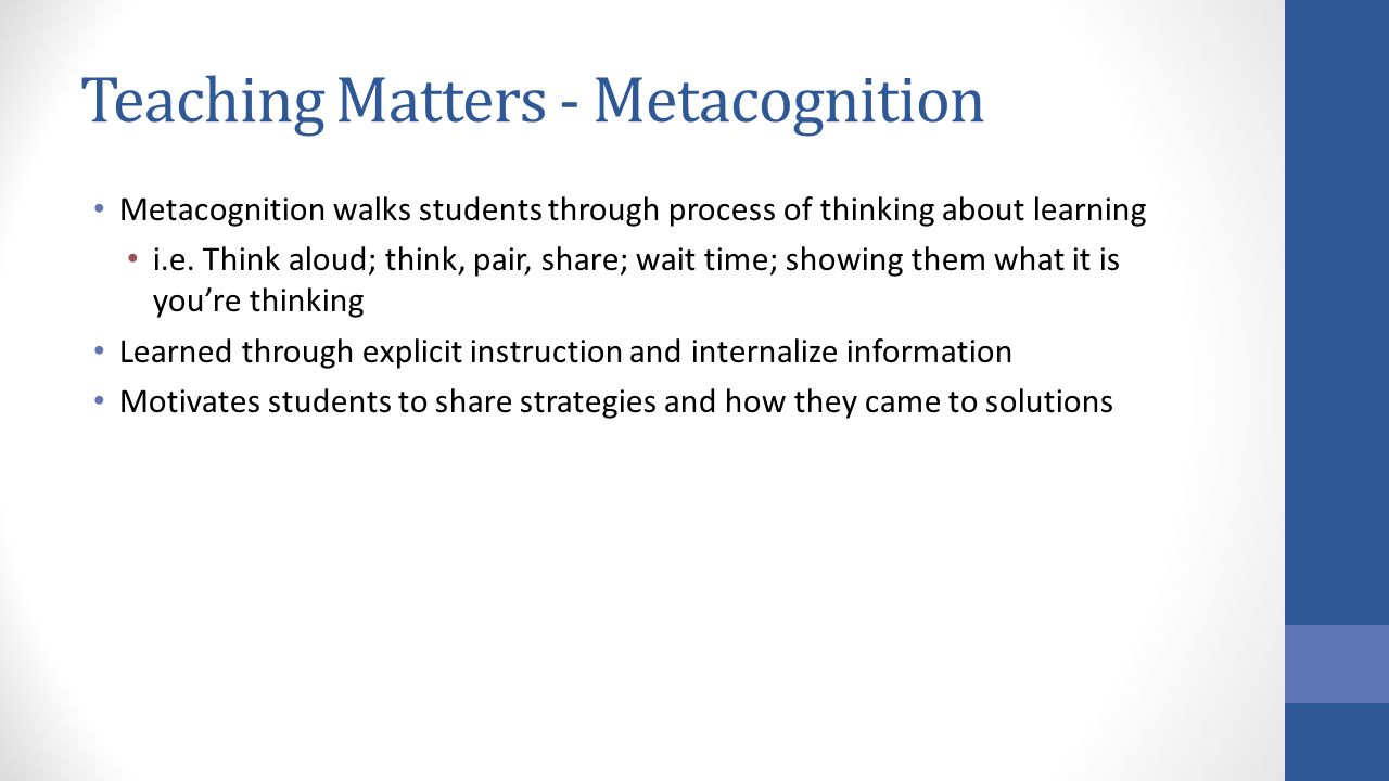 a description of metacognition a description of metacognition