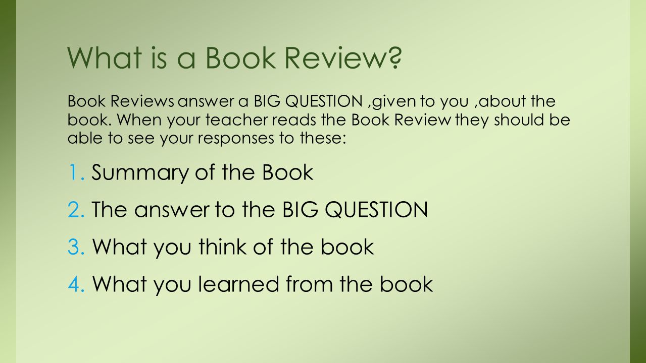 How to do a book review