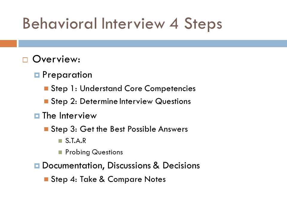preparing for a behavioural interview
