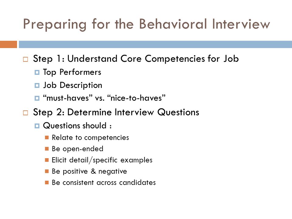 preparing for a behavioural interview