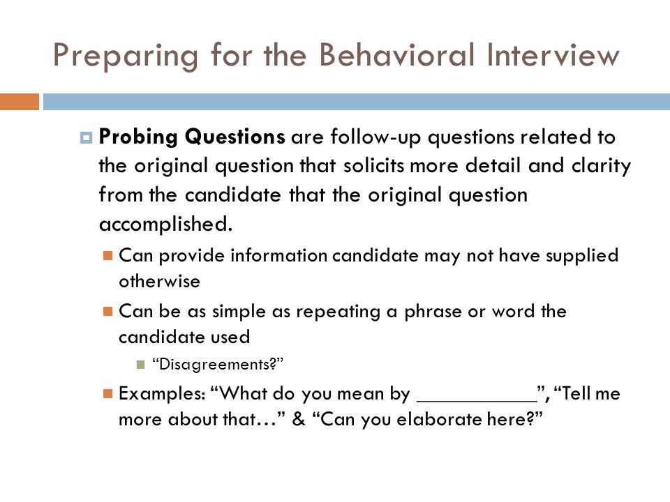 preparing for a behavioral interview
