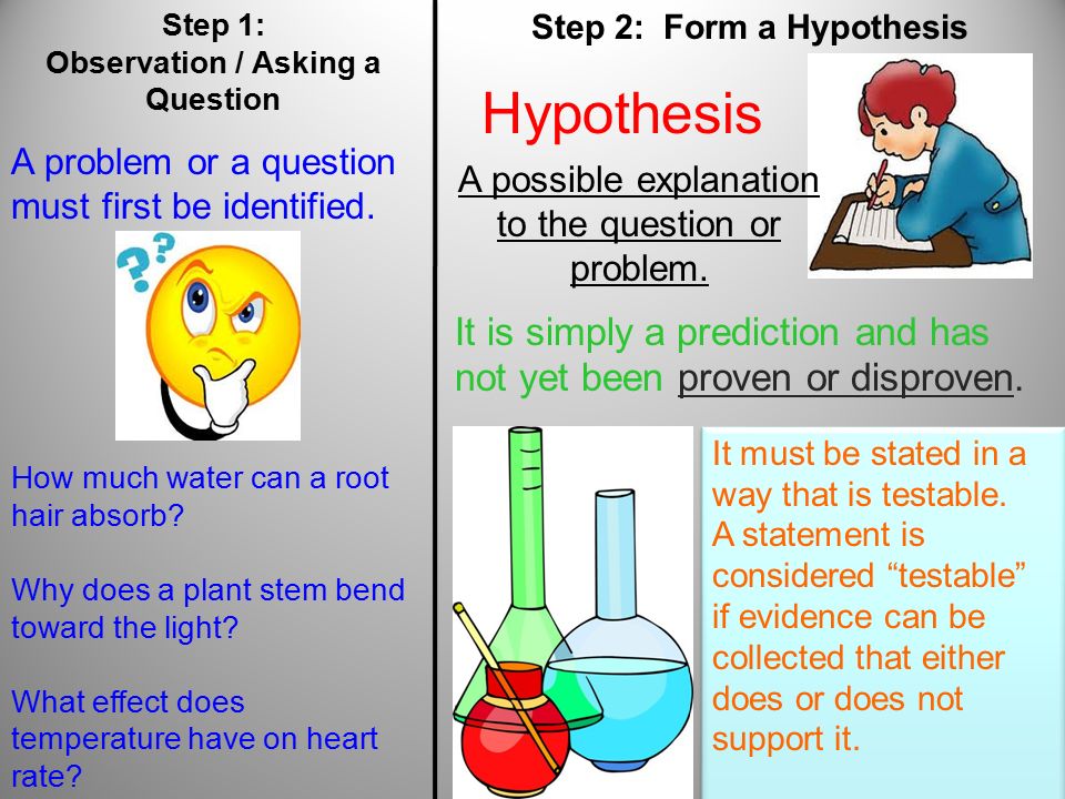 Page 20 Step 1: Observation / Asking a Question Step 2: Form a Hypothesis A problem or a question must first be identified.