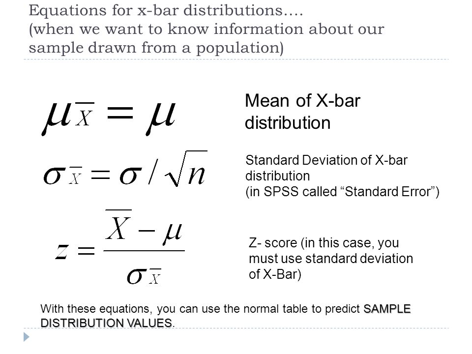 Statistical Analysis Chapter 5 Central Limit Theorem Dr 3 Equations
