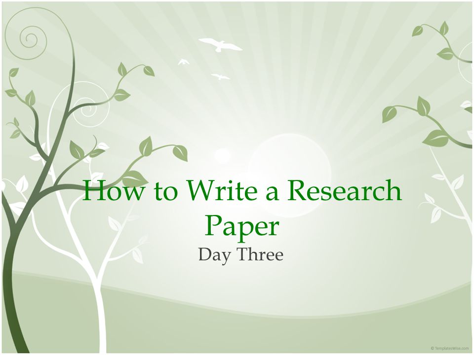 Write body research paper