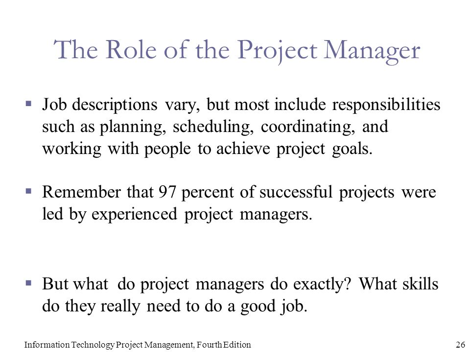 project managers job description