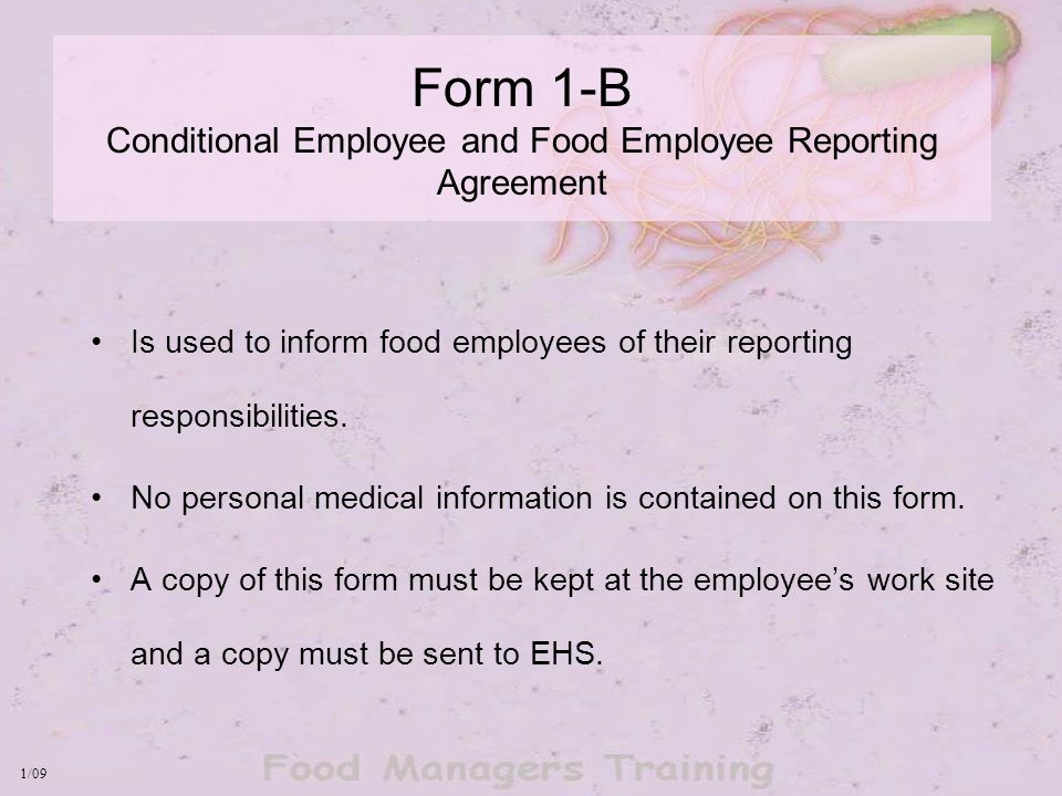 west virginia food code food employee health reporting requirements form 1 b conditional employee