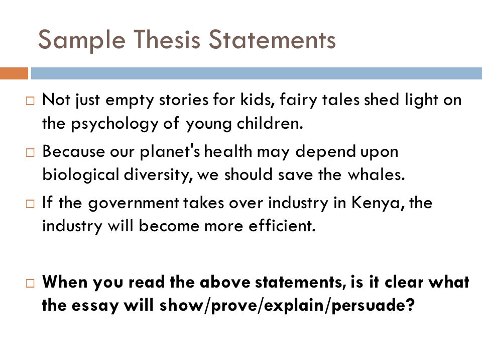 Fairy tales thesis statement