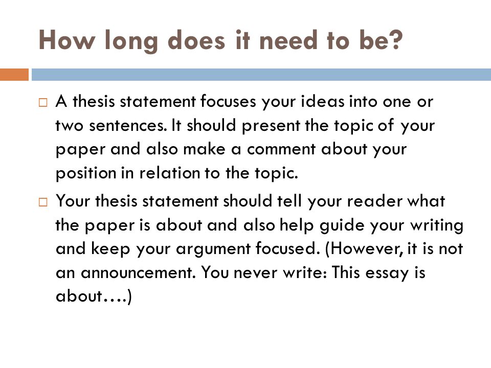 How Should A Thesis Statement Be Written
