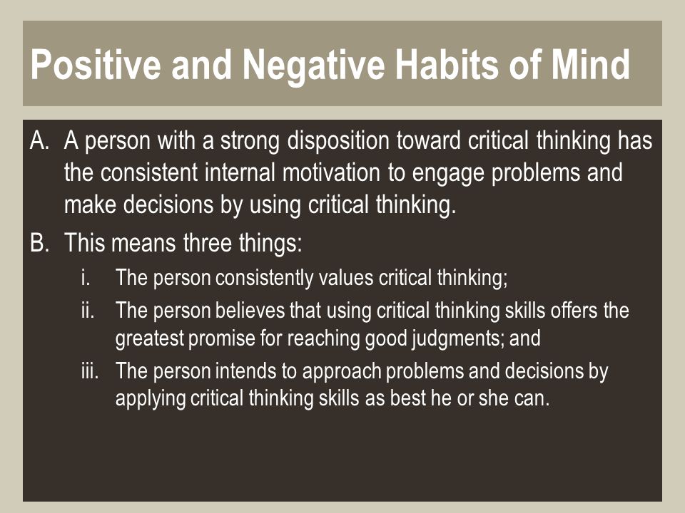 Critical Thinking Dispositions