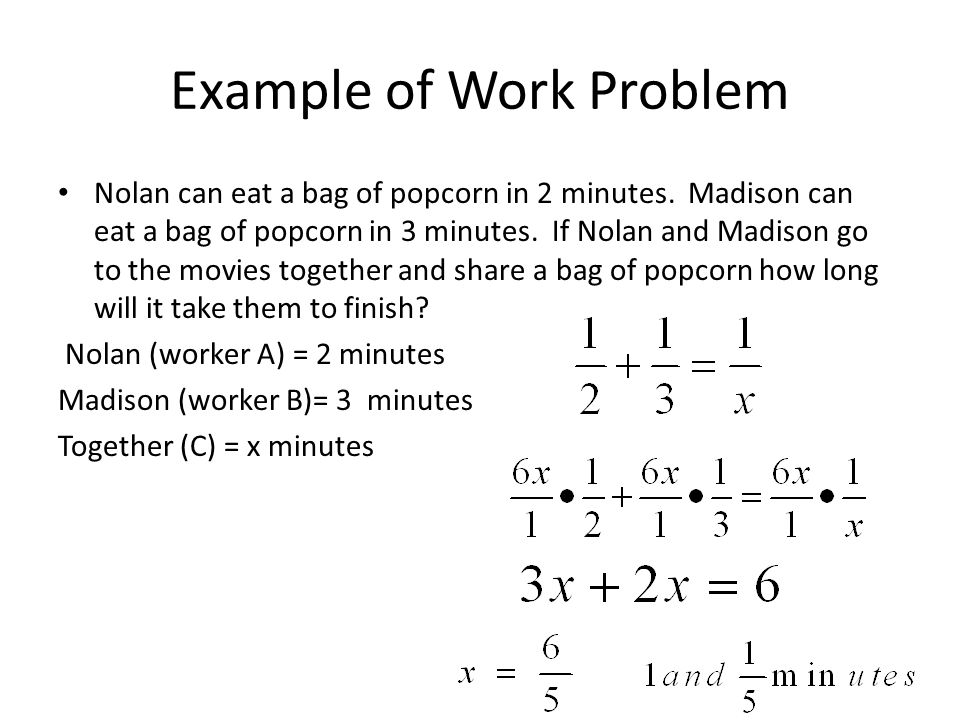 10 7 Solving Rational Equations In Word Problems Work D 4 Example