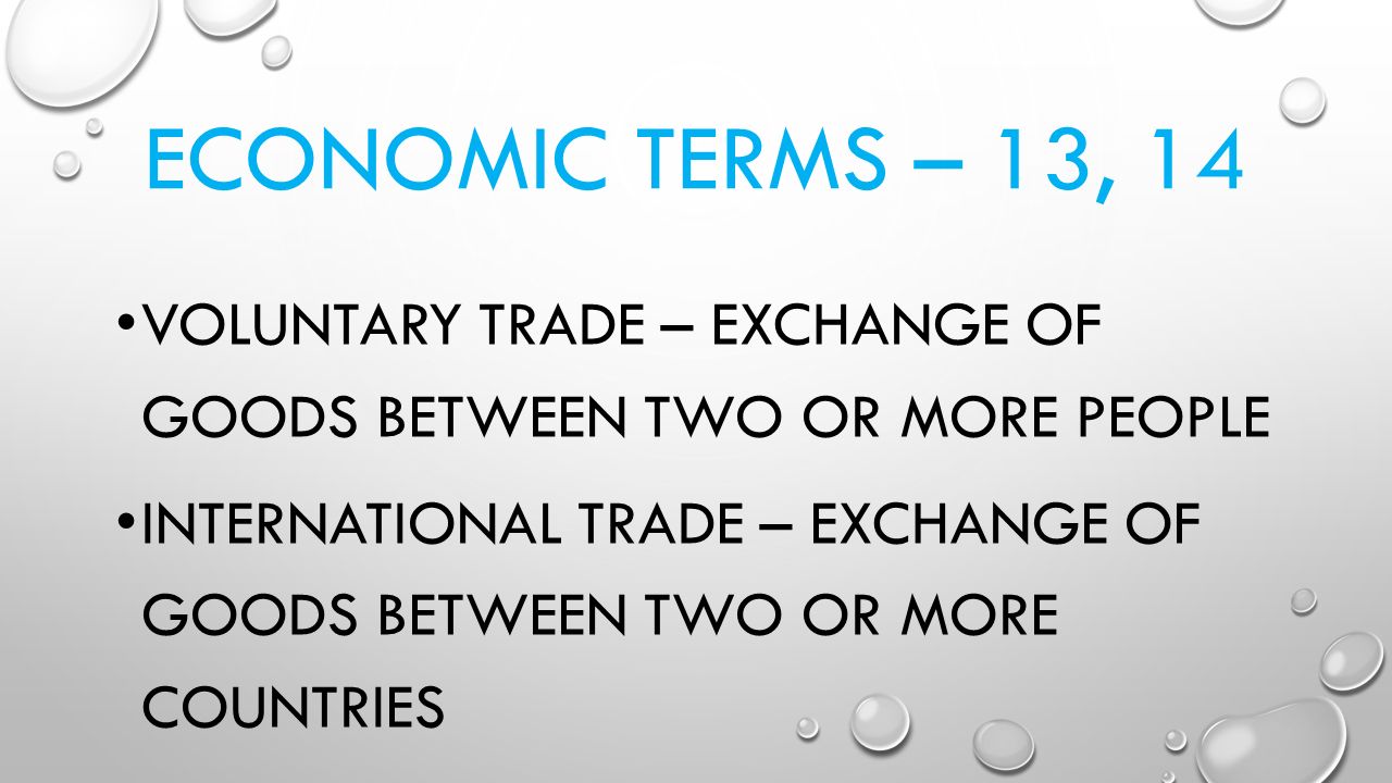 Economics terms goods