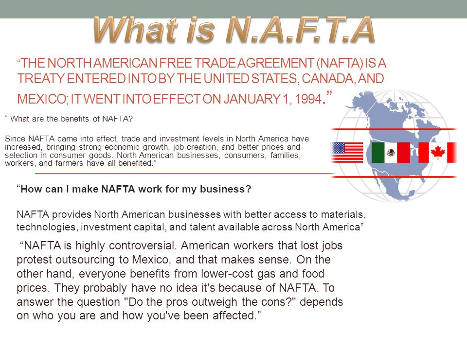 the objectives of the north american free trade agreement nafta Washington, dc – united states trade representative robert lighthizer today released an updated summary of the negotiating objectives for the renegotiation of the north american free trade agreement (nafta. the objectives of the north american free trade agreement nafta Washington, dc – united states trade representative robert lighthizer today released an updated summary of the negotiating objectives for the renegotiation of the north american free trade agreement (nafta.