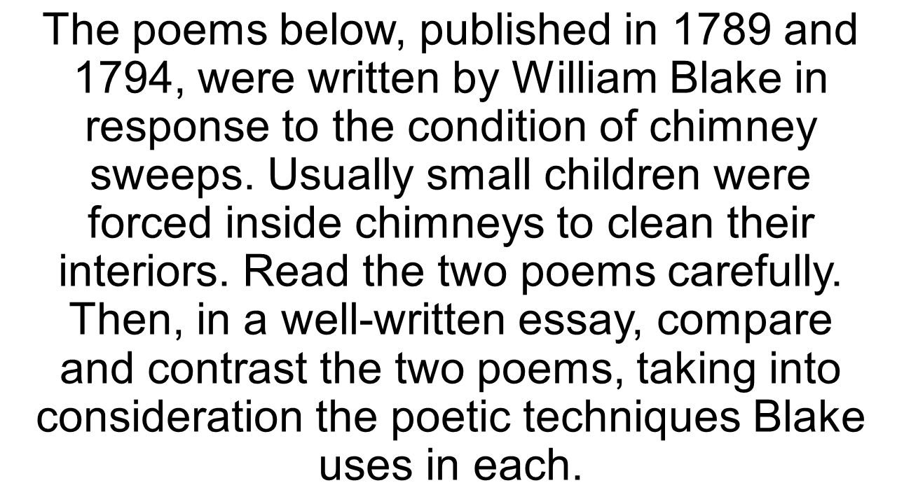 essay on comparing and contrasting two poems essay on comparing and contrasting two poems