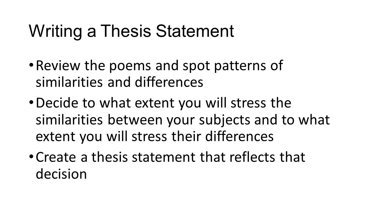 thesis for compare and contrast poems thesis for compare and contrast poems