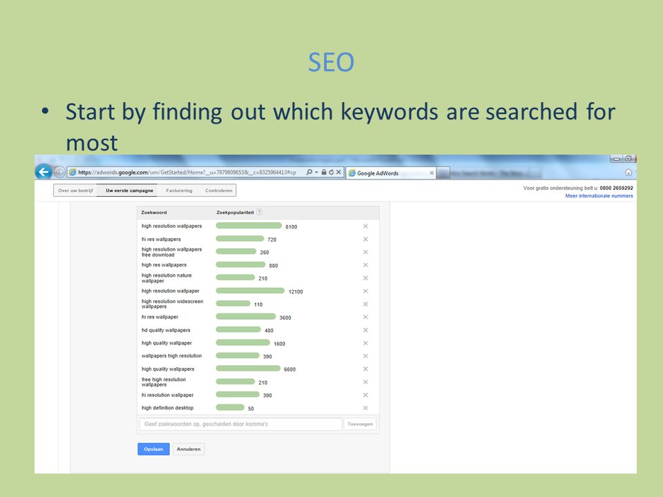 SEO Start by finding out which keywords are searched for most