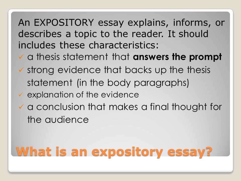 an expository essay A 4th grade lesson on how to plan and write an expository essay to a prompt. an expository essay A 4th grade lesson on how to plan and write an expository essay to a prompt.