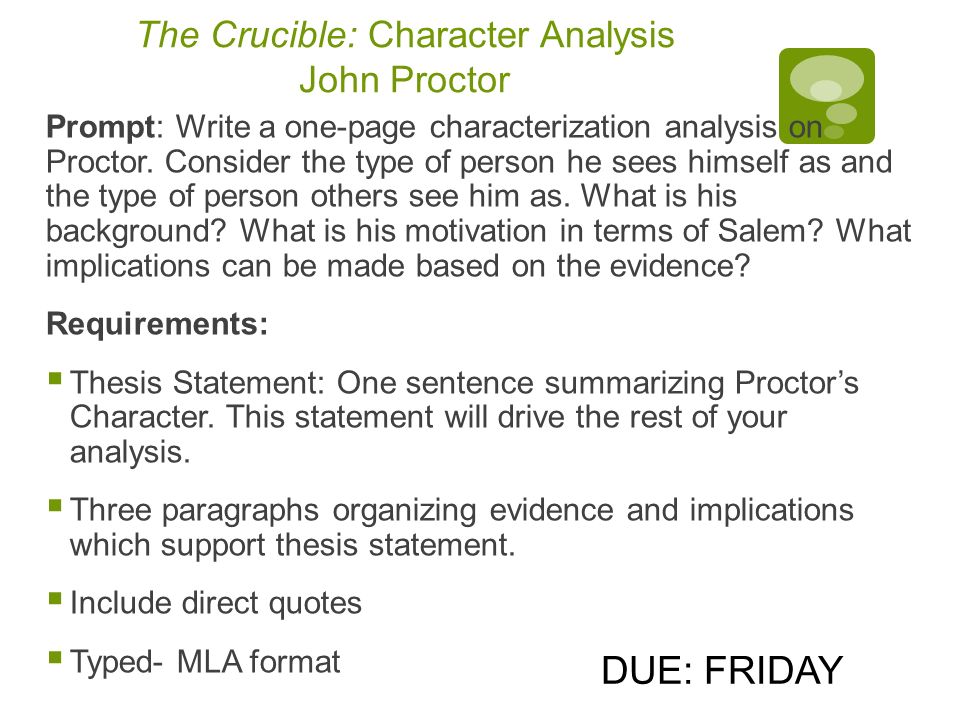 Thesis Statements For The Crucible