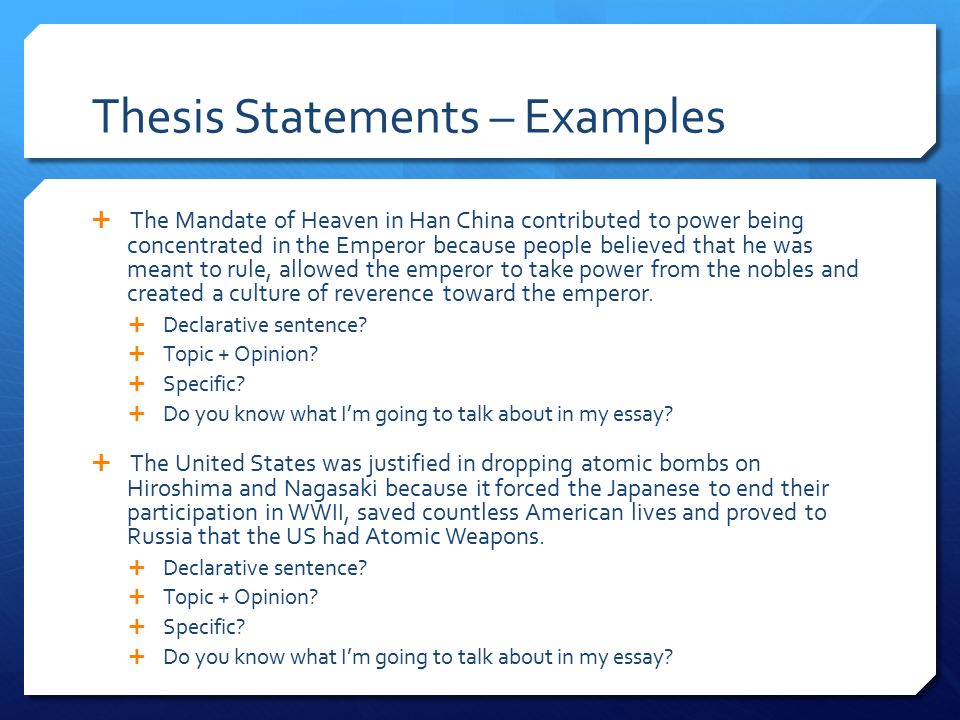 example of a thesis statement for a persuasive essay