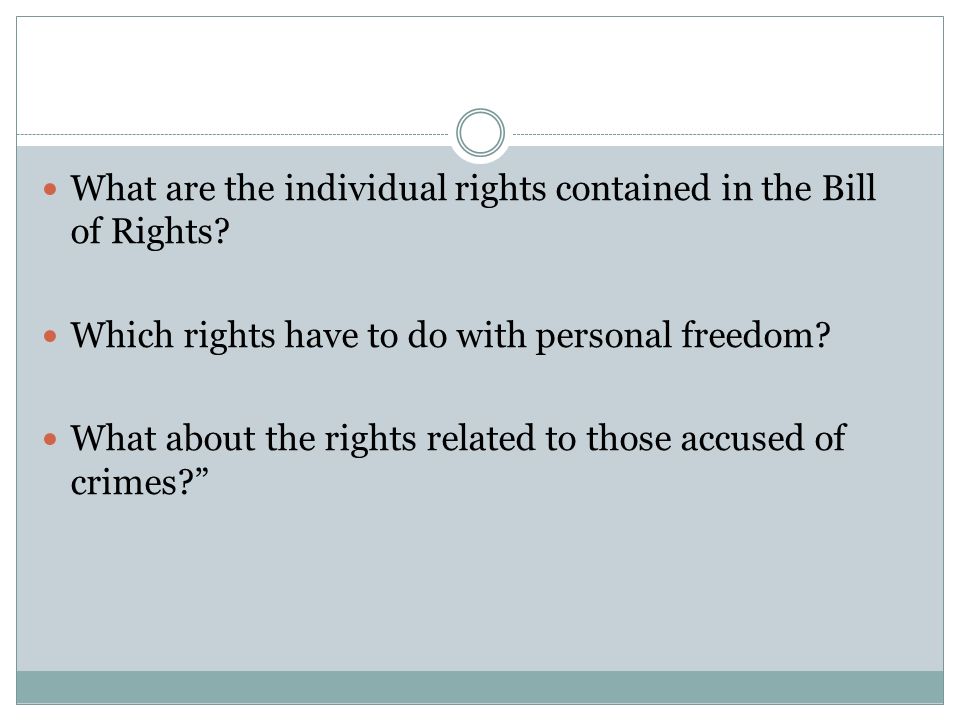 What rights are covered by the Bill of Rights?