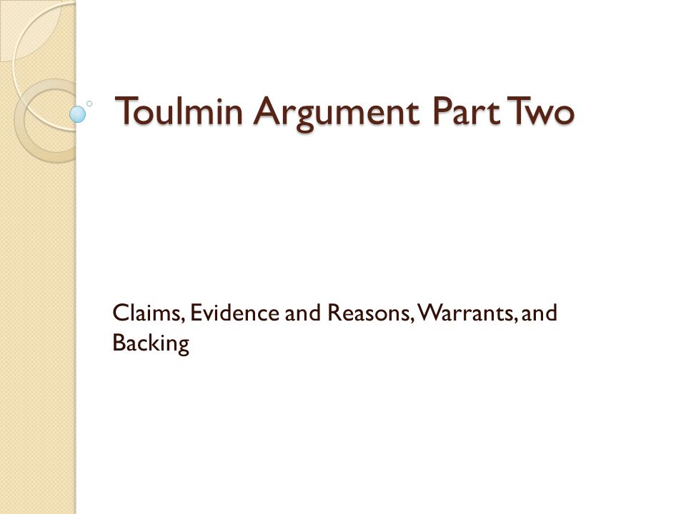 What is a toulmin essay