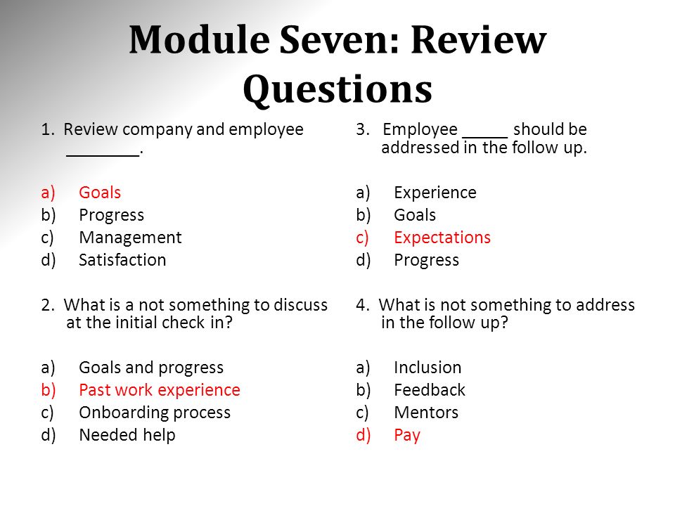 employee review questions