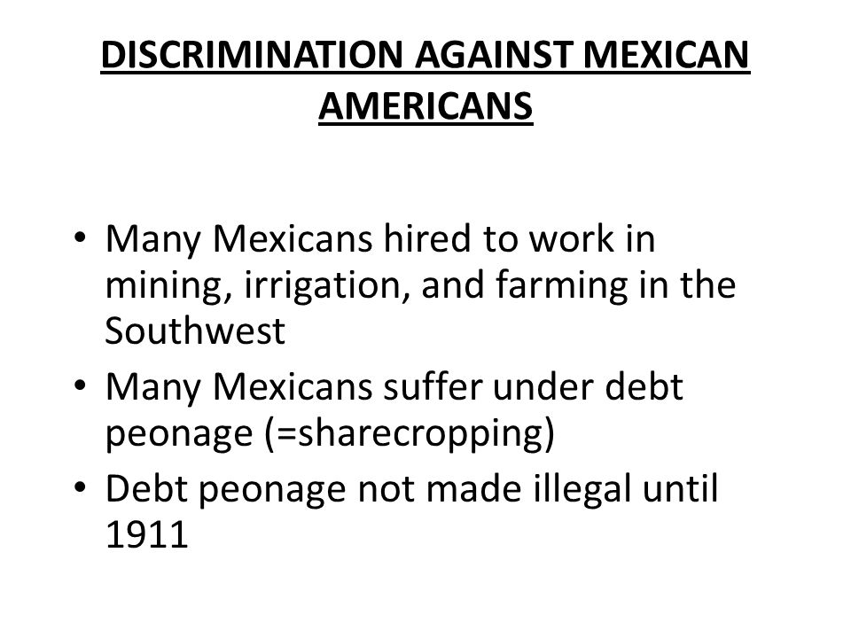 mexicans and discrimination essay Discrimination essay with racism still in existing in this day and time it’s hurting the all racial discrimination and hispanics in the essays and term. mexicans and discrimination essay Discrimination essay with racism still in existing in this day and time it’s hurting the all racial discrimination and hispanics in the essays and term.