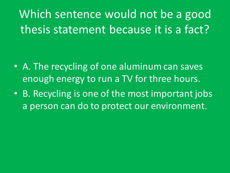 Reality television thesis statement