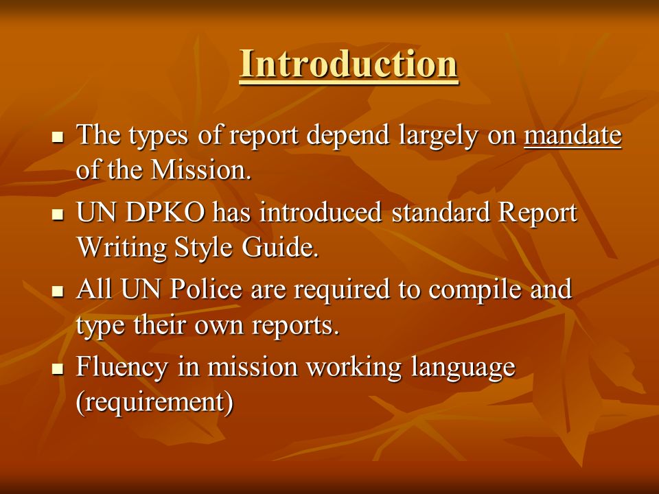 introduction of report writing introduction of report writing