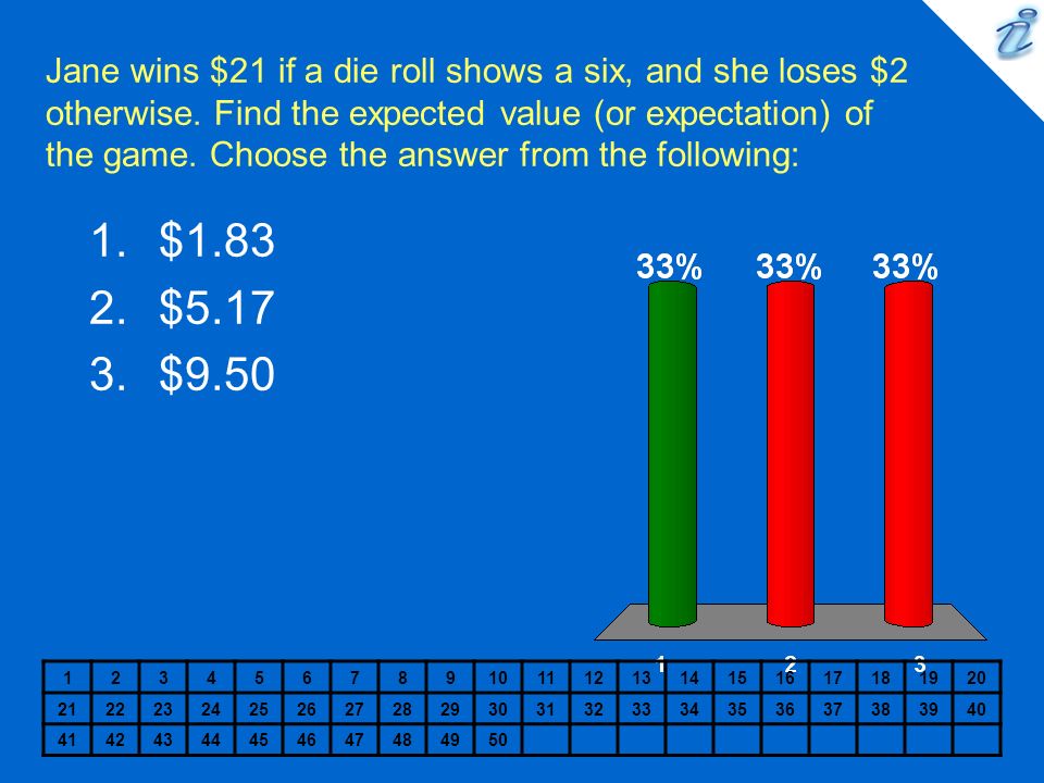 Jane Wins 21 If A Roll Shows Six And She Loses 2 1 Jane