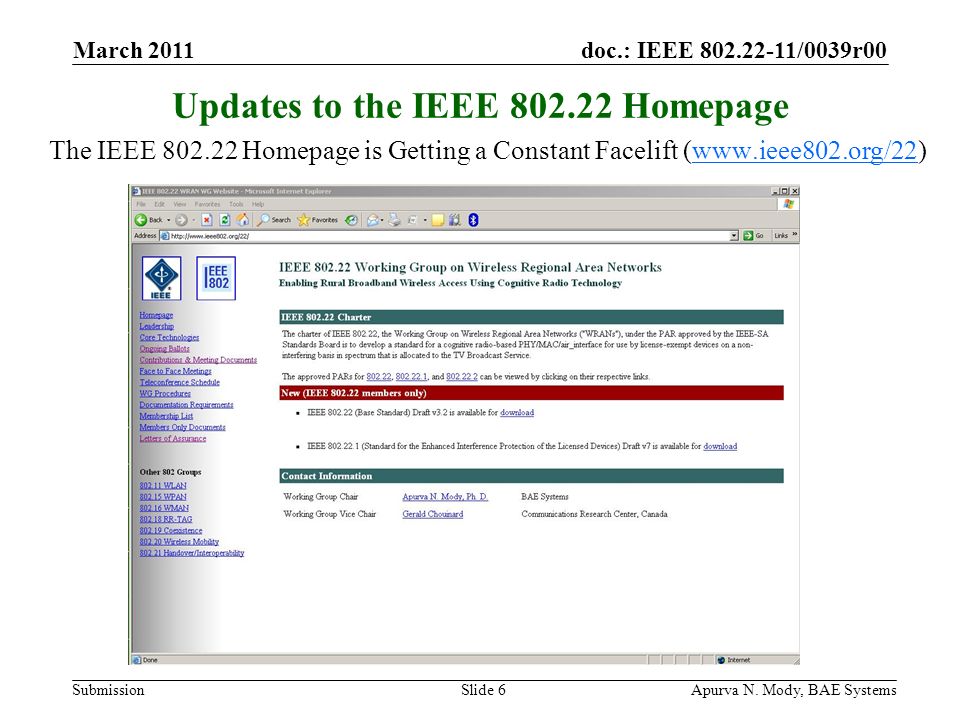 doc.: IEEE /0039r00 SubmissionApurva N.