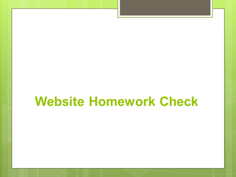 Website Homework Check